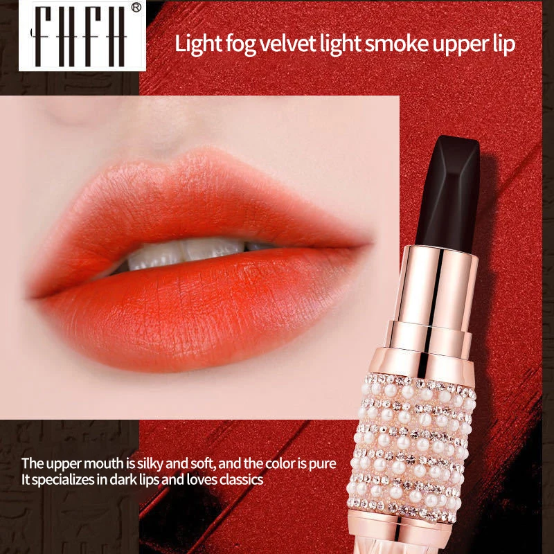 

FHFH Queen Scepter Tri-color Lipstick Matte Texture Lip Glaze Moisturizing Lipstick Non-stick Cup Not Easy To Fade Lipstick New