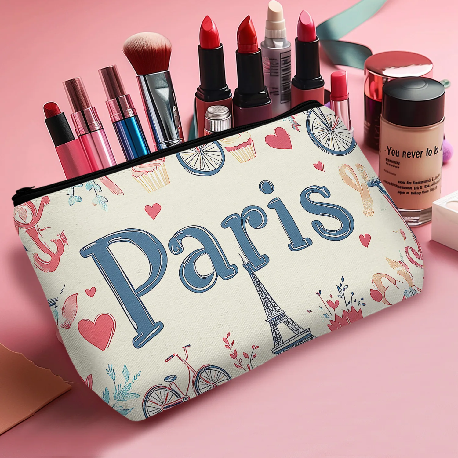 1 шт. женские косметички романтический Париж Эйфелева башня кленовый лист