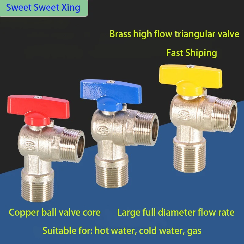 

Large Flow Angle Valve Special for Gas Water Heater1/2IN 3/4IN Full Open Diameter Ball Core Hot and Cold Water Stop Valve Switch