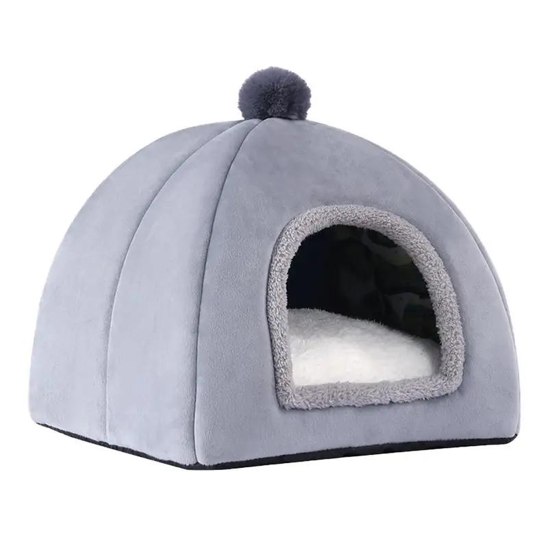

Dog House Indoor 2-In-1 Enclosed Dog Cat House Kennel Soft Microfiber Bed Cat Cave House For Kitten And Small Dog Pet