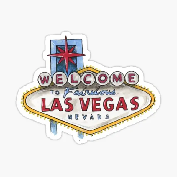 

Las Vegas 5PCS Car Stickers for Home Background Room Window Funny Stickers Print Bumper Anime Living Room Cartoon Laptop Decor