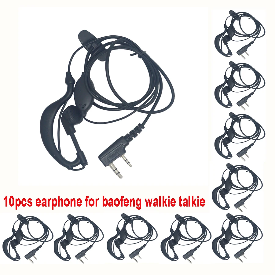 

10Pcs Baofeng Original Earphone for Bao Feng Walkie-talkie Headset for UV-5R UV-82 BF-888S 666S 777S UV-9R Plus