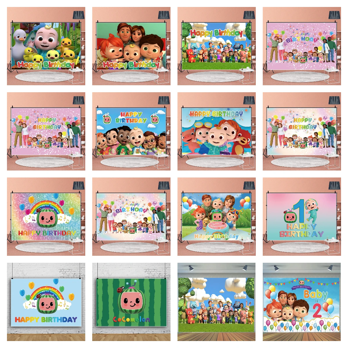 

Фон для фотосъемки новорожденных детей с изображением дыни