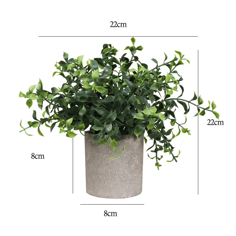 Artificial Plant Potted Green Leaf Bonsai with Pot for Party Decoration Office Desktop Living Room Ornament images - 6