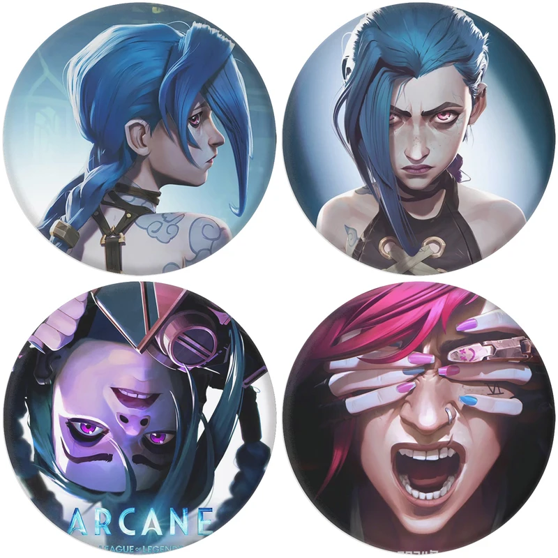 Arcane Jinx японского аниме эмалированные булавки круглая брошь ручной работы значок