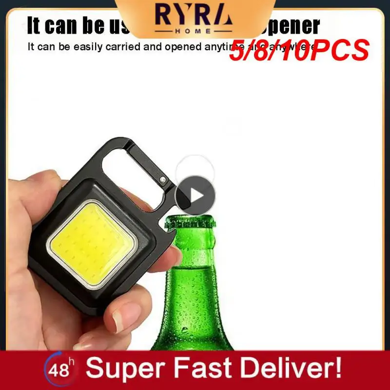 

5/8/10PCS Strong Magnetic Magnetic Base Keychain Light Mini Led Torch Mini Bright Work Light Dropshipping Outdoor Lighting