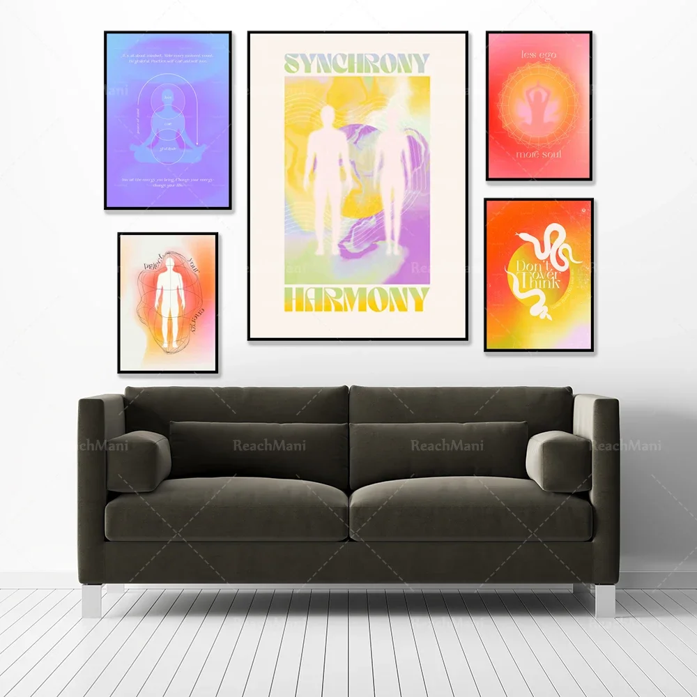 Плакат Halo градиентный ретро-плакат ценная цитата ретро-зернистый градиент