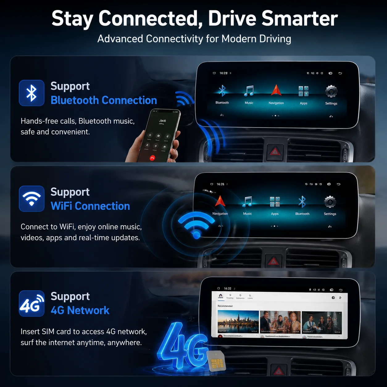 12,3-дюймовая Android-навигация для Mercedes-Benz C-Class GLC NTG5.0 2015-2018 с 4G CarPlay, Android Auto и GPS-модулем (art.: 3920dca28ce4d) - 3920dca28ce4d