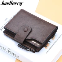 baellerry wallet men fashion multifunctional short zipper wallet money bag men three fold buckle coin purse carteira masculina