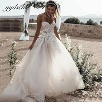 bohemian simple wedding dresses for women 2022 tulle lace appliques bridal gown custom elegant beach party vestidos de novia