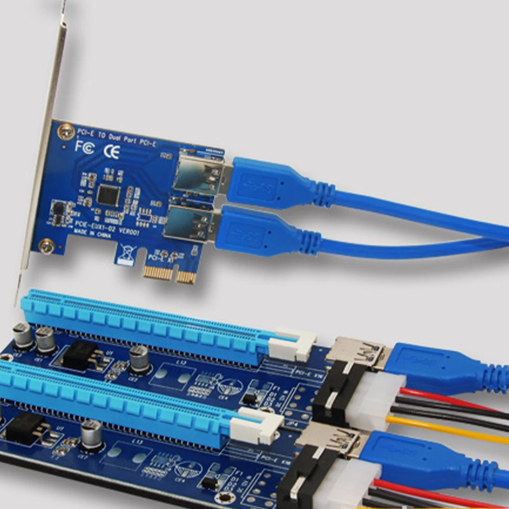 

PCIE PCI-E PCI Express Райзер-карта от 1x до 16x1 до 2 USB 3 0 слот мультипликатор концентратор адаптер для устройств майнинга биткоинов BTC