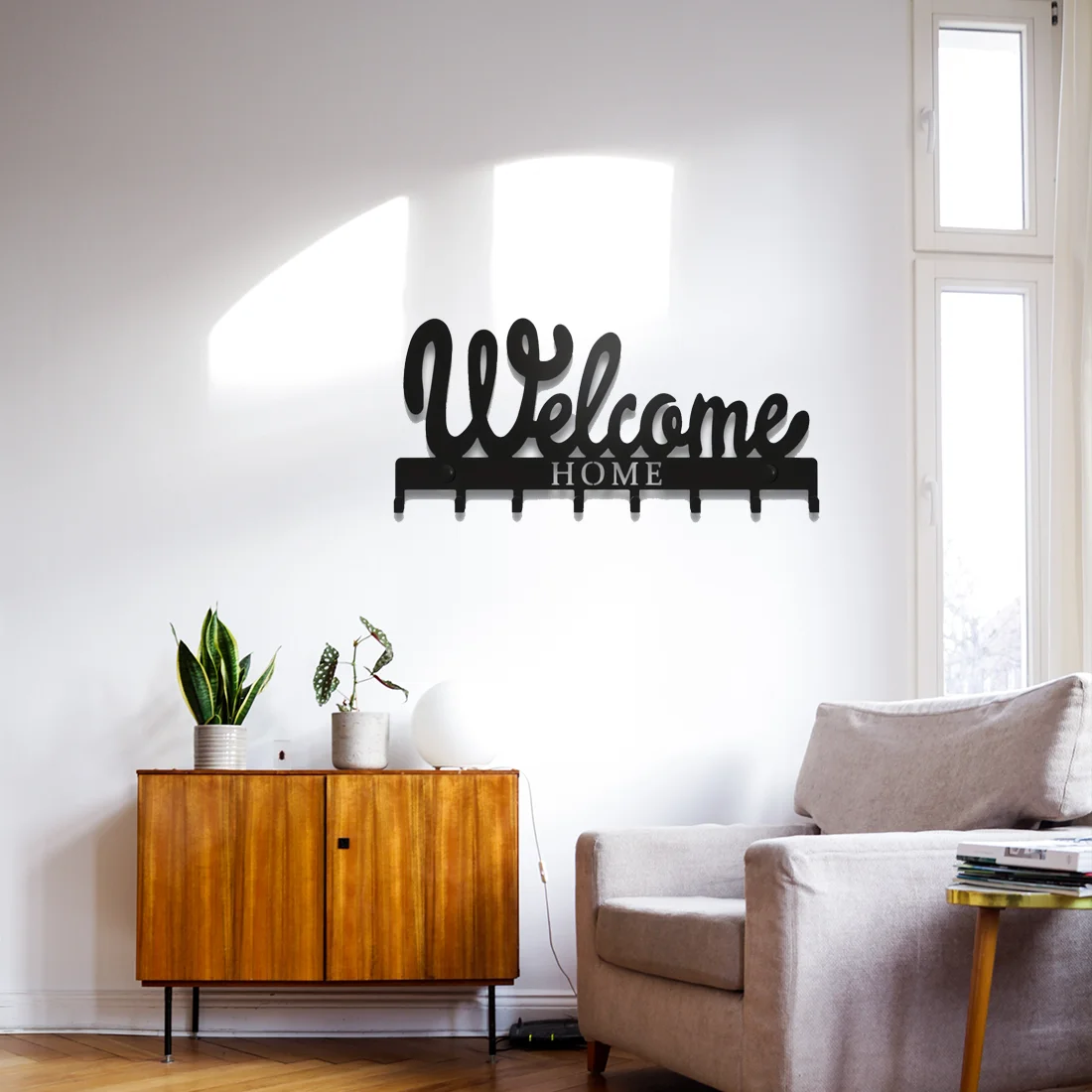 Черный металлический держатель для ключей настенный стеллаж хранения