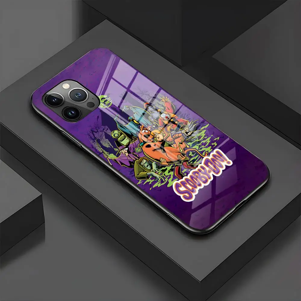 Чехол для телефона MINISO-Scoobys Cartoon Cute-Dooo IPhone 15 Pro 16 14 13 12 11 Mini X XS XR Max стеклянный дизайн