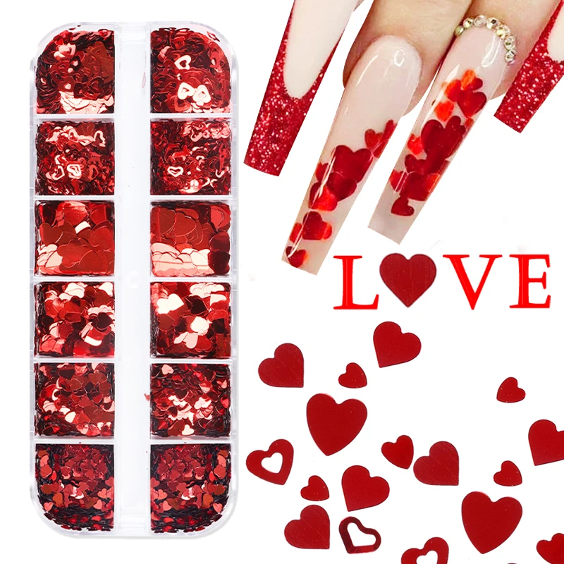 

Набор блесток для дизайна ногтей, 12 Ячеек