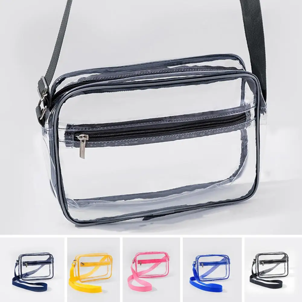 

Crossbody Bag Adjustable Shoulder Strap Women Bag Zip Closure Mini Shopping Bag Waterproof Clear PVC Small Phone Shoulder Bag