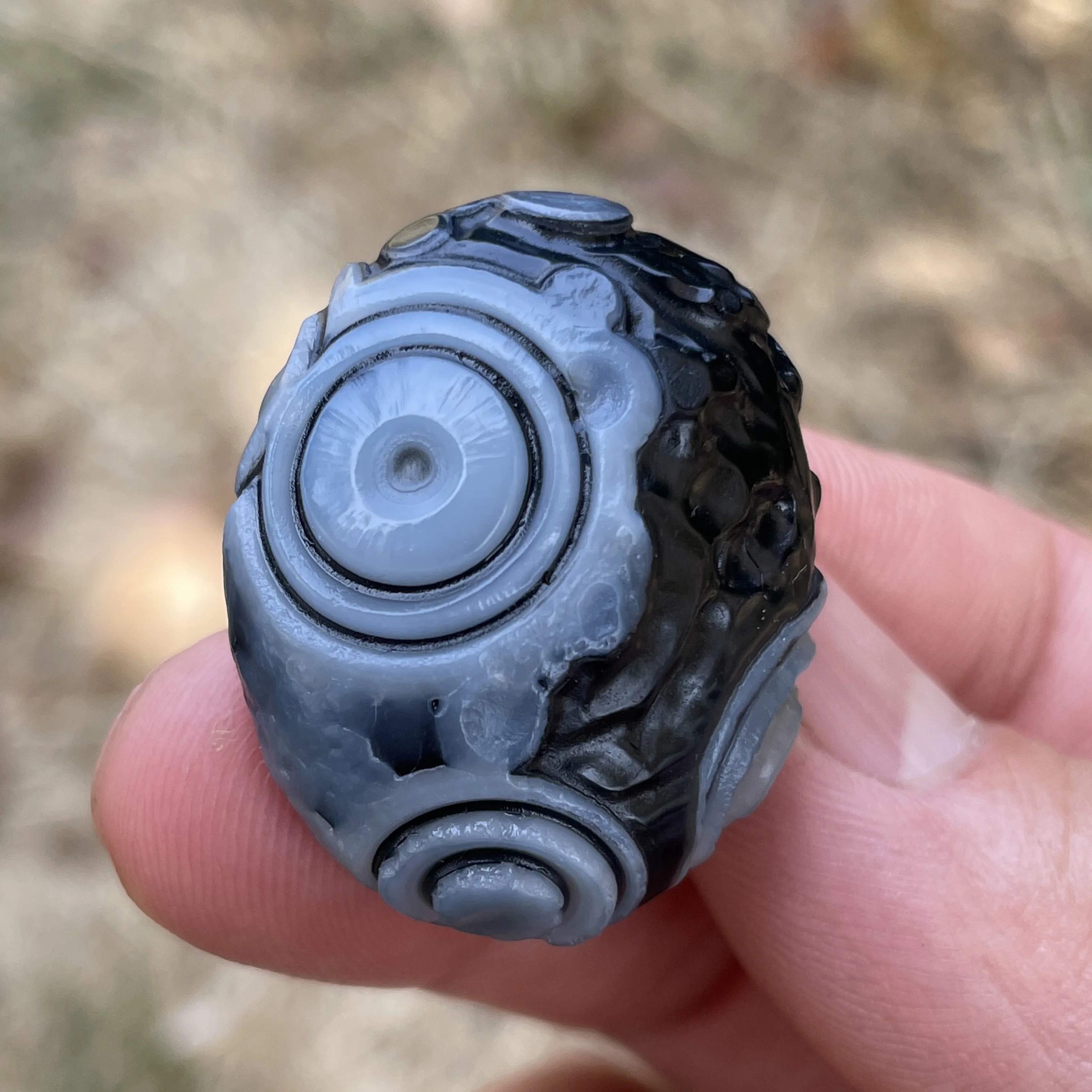 Натуральный черный агат Sardonyx Alxa Gobi Eye