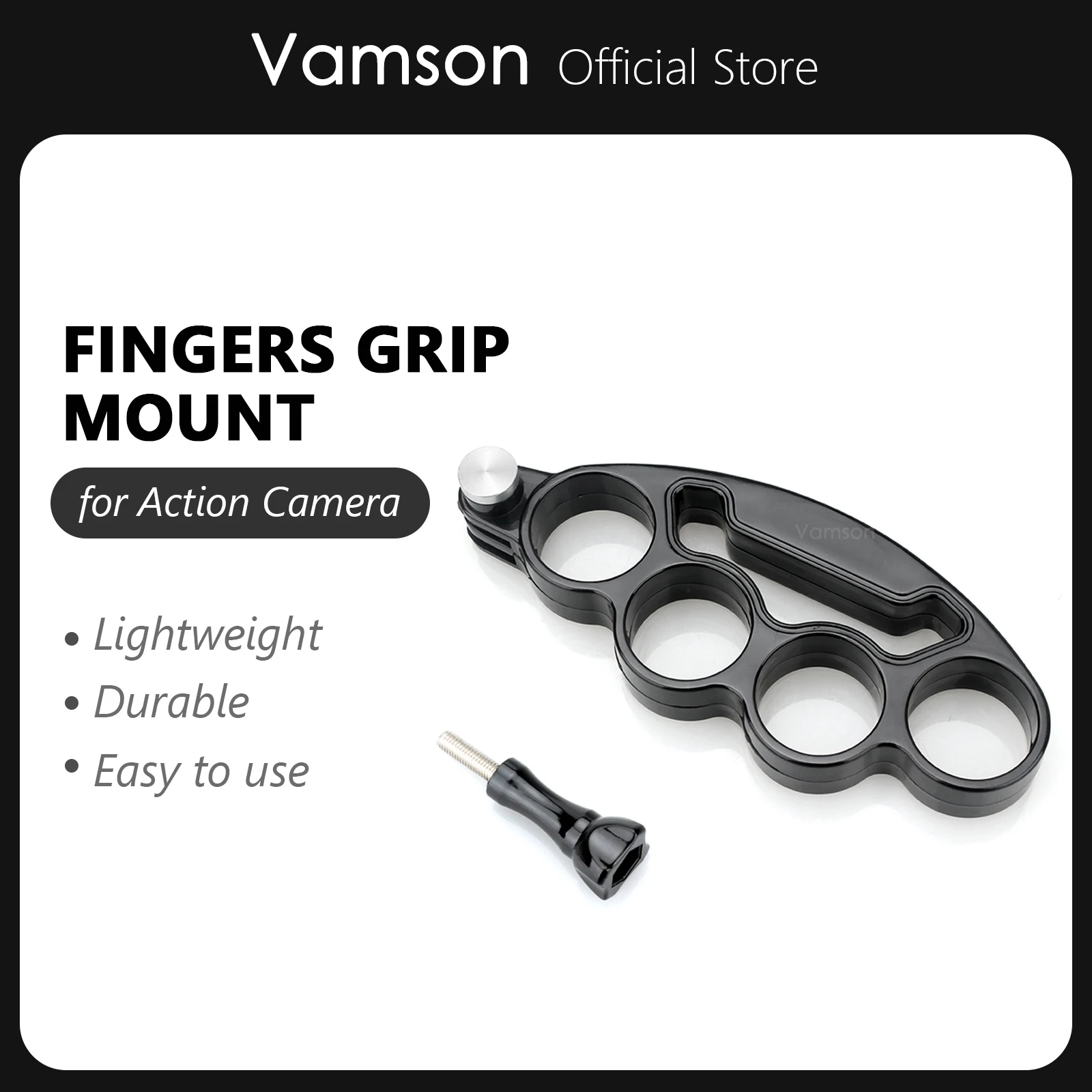 Vamson for Go pro Accessories Plastic Knuckles Fingers Grip with Thumb Screw For GoPro Hero 11 10 9 8 7 6 4 5  for Yi 4K VP410