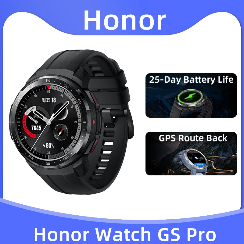 

Honor Watch GS Pro Smart Watch SpO2 Smartwatch Heart Rate Monitoring Bluetooth Call 1.39'' AMOLED 5ATM Sports Watch for Men