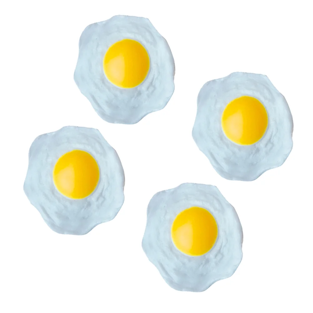 

4 Pcs Adault Toys Poached Omelette Pranking Props 9X9CM Vent Playthings Yellow Tpr Soft Glue Anti-stress Favors Toddler