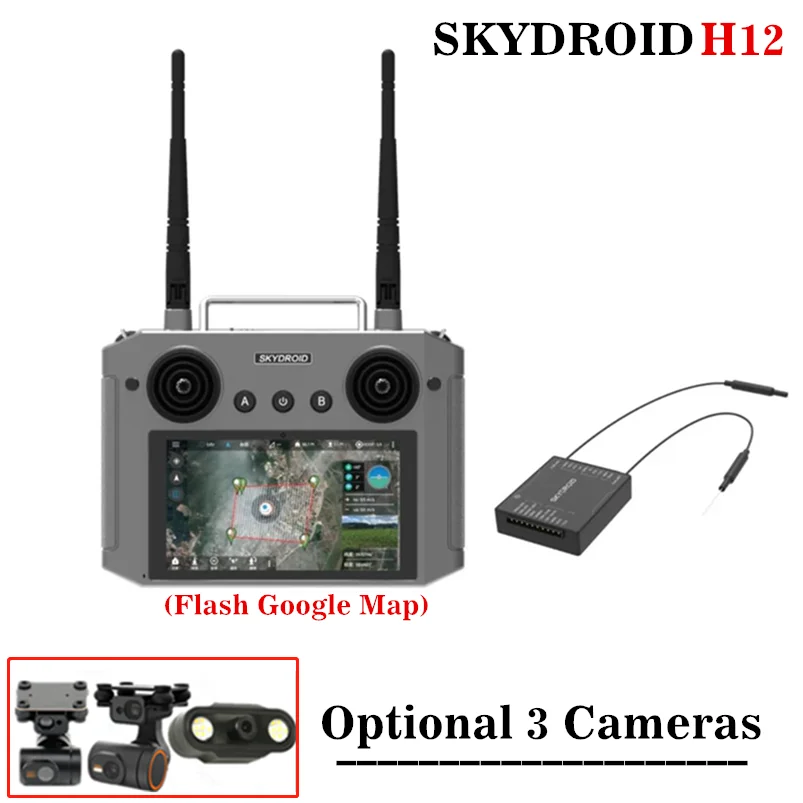 

Skydroid H12 With 1080P HD Screen Digital Data Transmission 3in1 Multi-role Agricultural / Reconnaissance Drone Remote Control