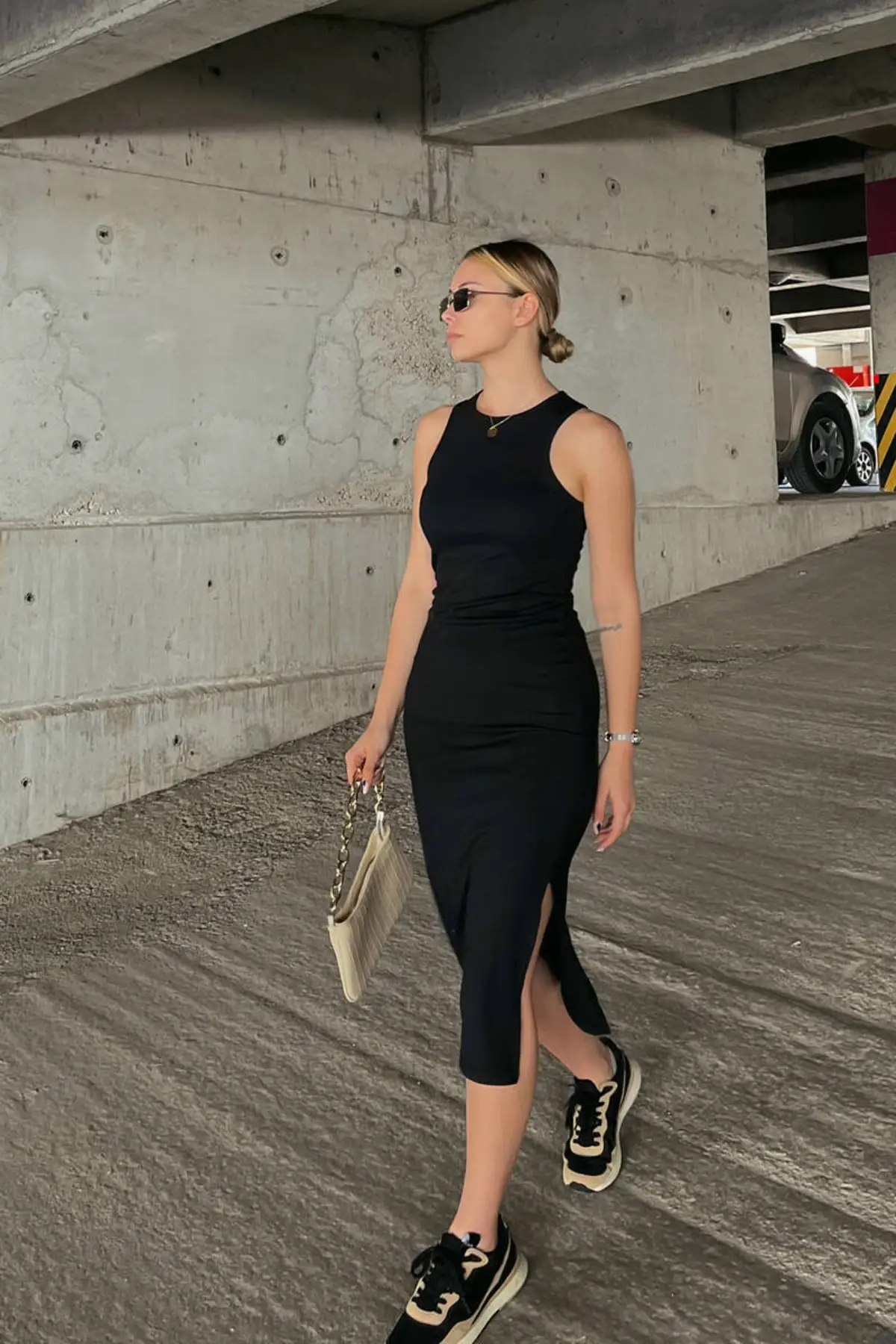 

Black Midi size pencil dress (zck0486)
