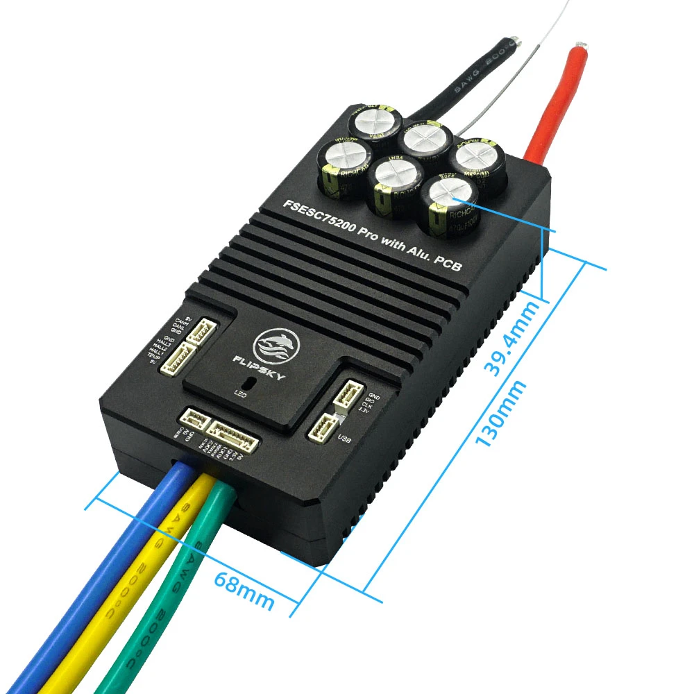 Flipsky 75200 Pro Бесколлекторный ESC 84В с высоким током VESC для роботизированной доски для серфинга и электровелосипеда (art.: 3920dcc388fb6) - 3920dcc388fb6
