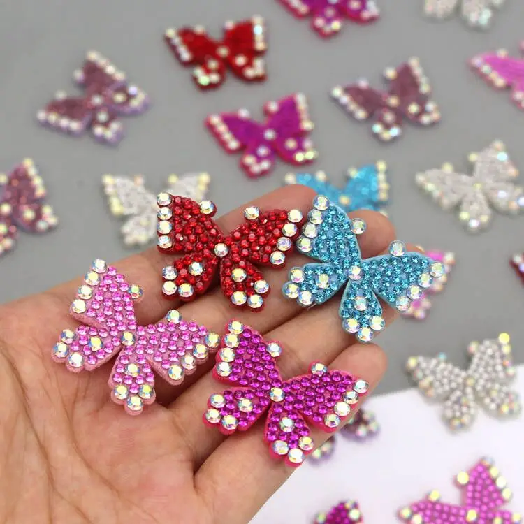 10 шт. стразы-бабочки нашивки на одежду кристаллы AB Аппликации сделай сам для