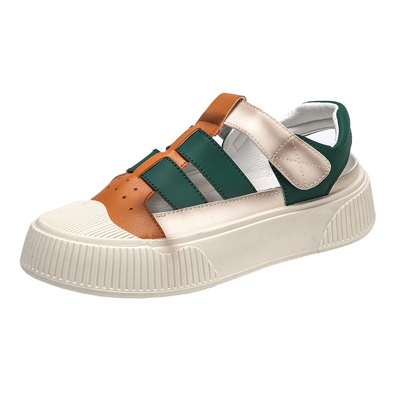 

Platform Shoes Women For Summer 2022 New Round Toe Roman Sandals Woman Leisure Hook Loop Home Indoor Sandal Fashion Home Shoe