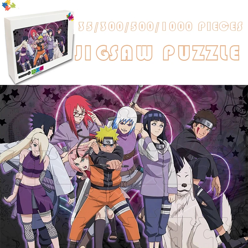 

Japanese Anime Naruto Puzzles Jigsaw Sasuke Kakashi Assembling Educational Toys Games Cartoon Kids Gifts Puzzle for Children