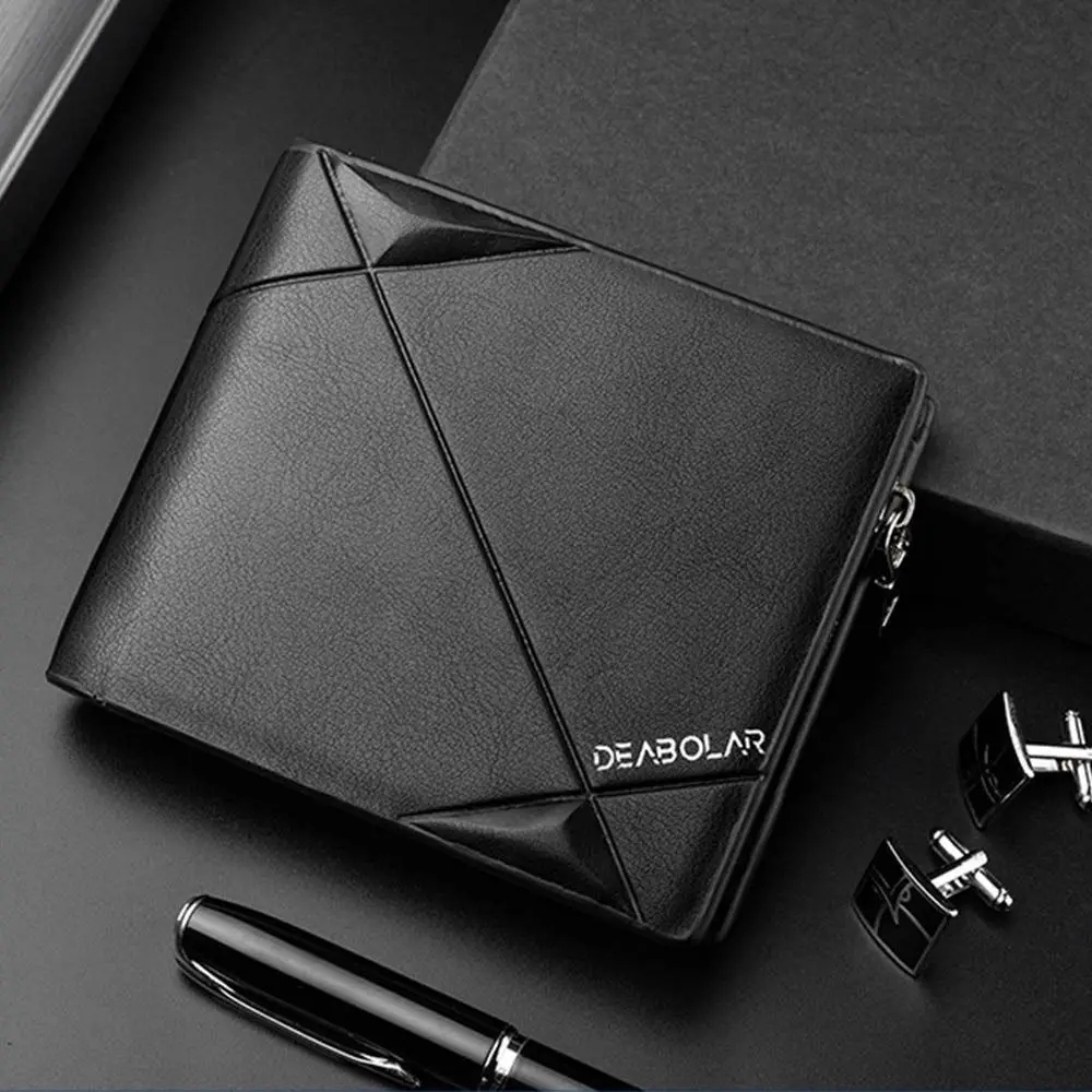

Men Male Vintage Short Zipper Coin Purse Money Bag Short Wallet Card Holder