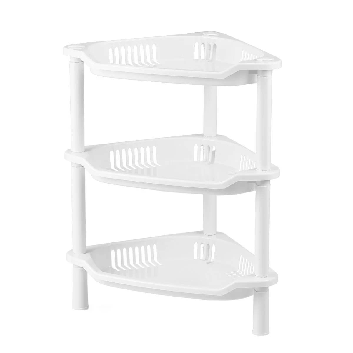 

3 Layer Hamper Basket Corner Shelf Organizer Desk Stand Rack Bathroom Shelves Plastic Basket