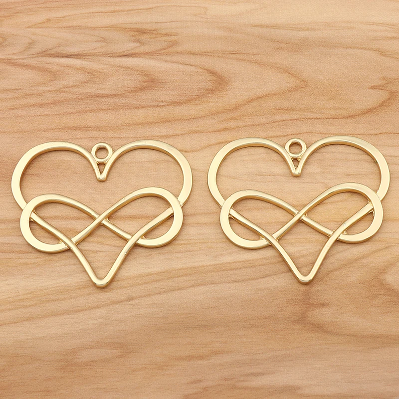 

1Pc Tibetan Gold Color Hollow Open Infinity Heart Charms Pendants for DIY Handmade Necklace Jewelry Making Findings Accessories