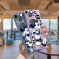 cool cartoon mickey for huawei p50 p40 p30 p20 pro lite e 5g y9s y9a y9 y6 2020 2019 nova 5t liquid silicone rope phone case