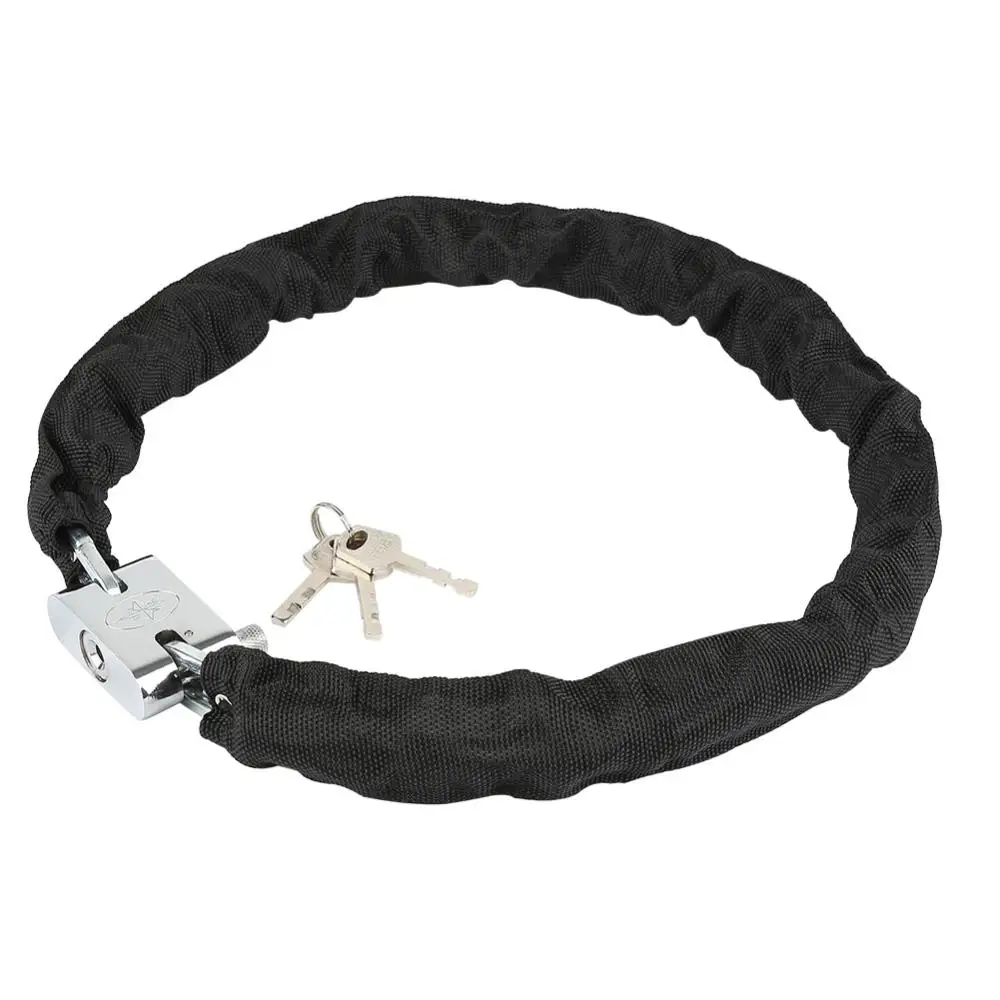 

Bicycle Chain Lock Anti-Theft Heavy Duty Security Chain Padlock 90cm Motorcycle Door Bicycle Lock For Keys Cycling Accessories