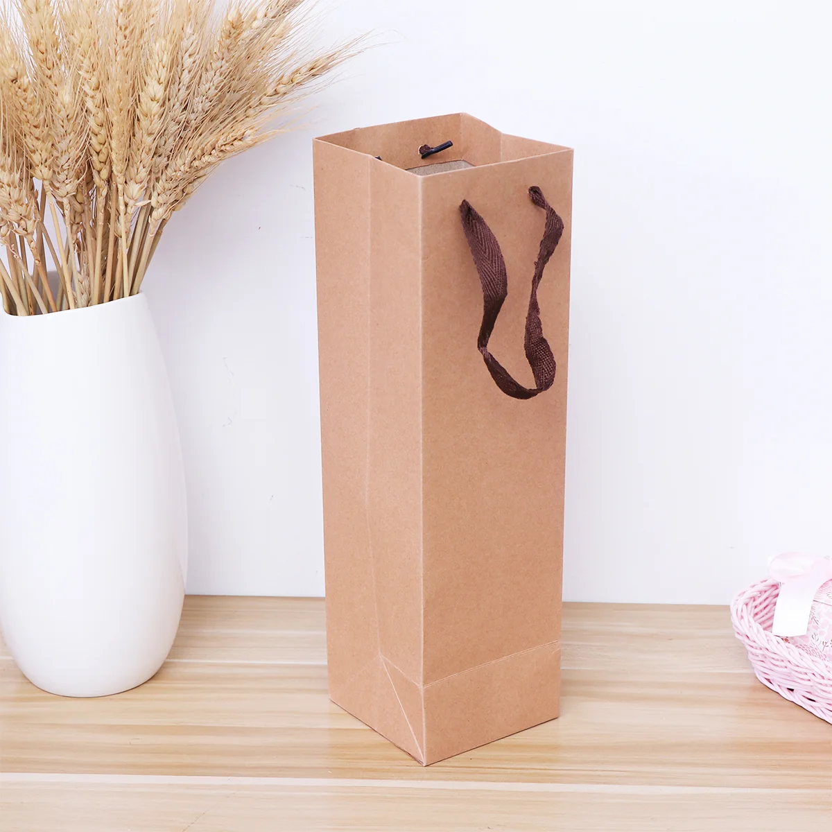 10 шт. сумки-тоут для бутылок одиночная красная черная карточка крафт-бумага с