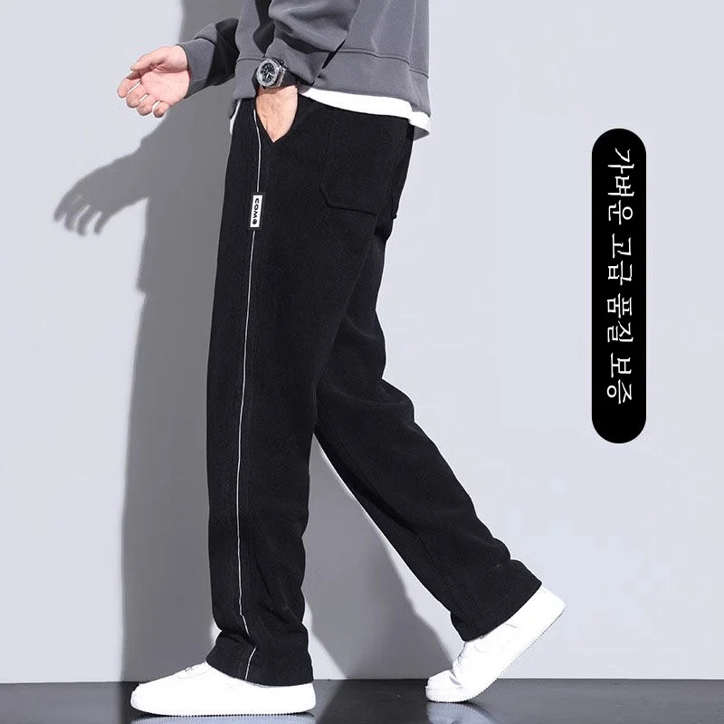 Тяжелые спортивные мужские брюки на осень и зиму утепленные повседневные с