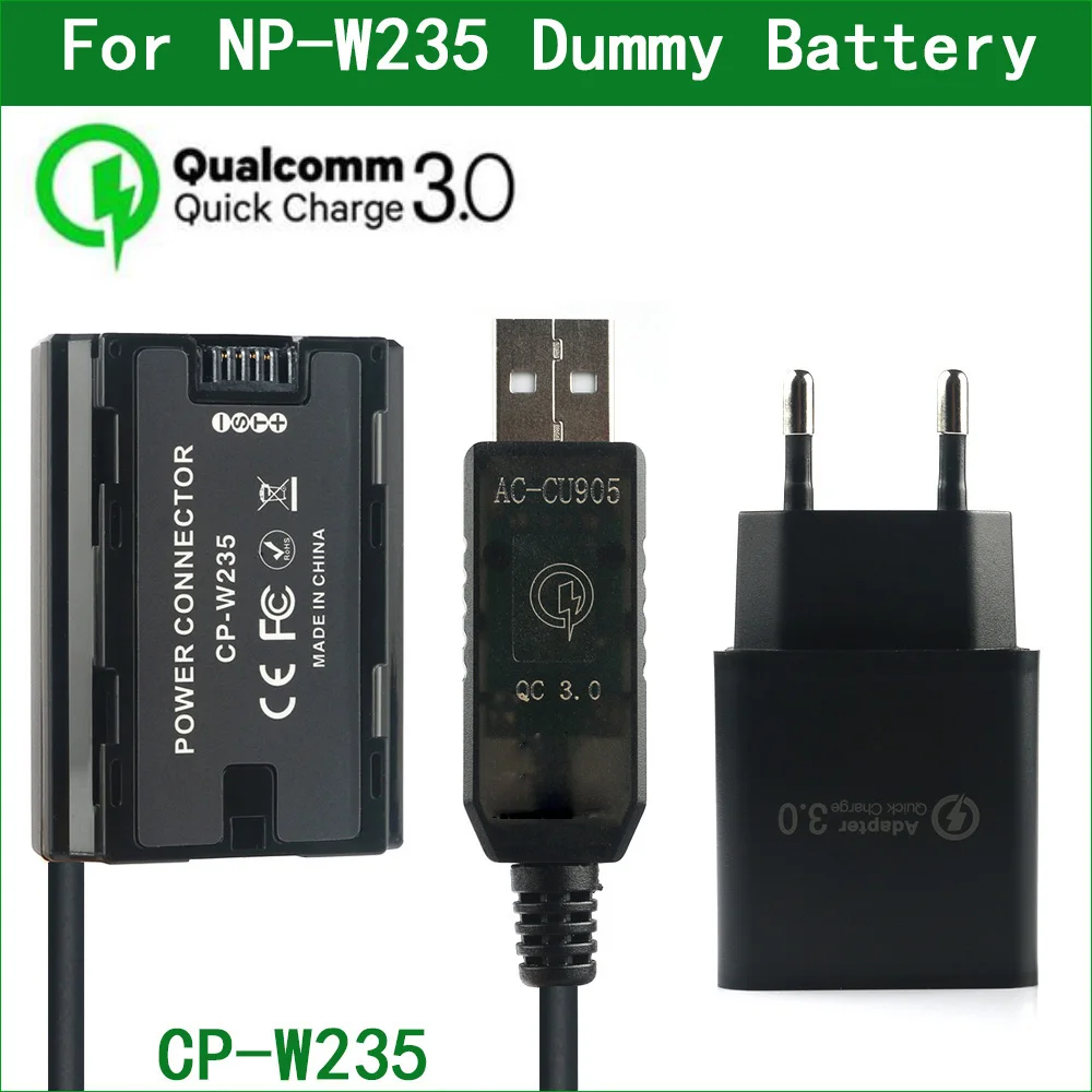 

NP-W235 NP W235 Dummy Battery CP-W235 POWER CONNECTOR for FUJIFILM X-T4 XT4 X-T5 XT5 GFX100S X-H2S XH2S GFX50SII Digital Cameras