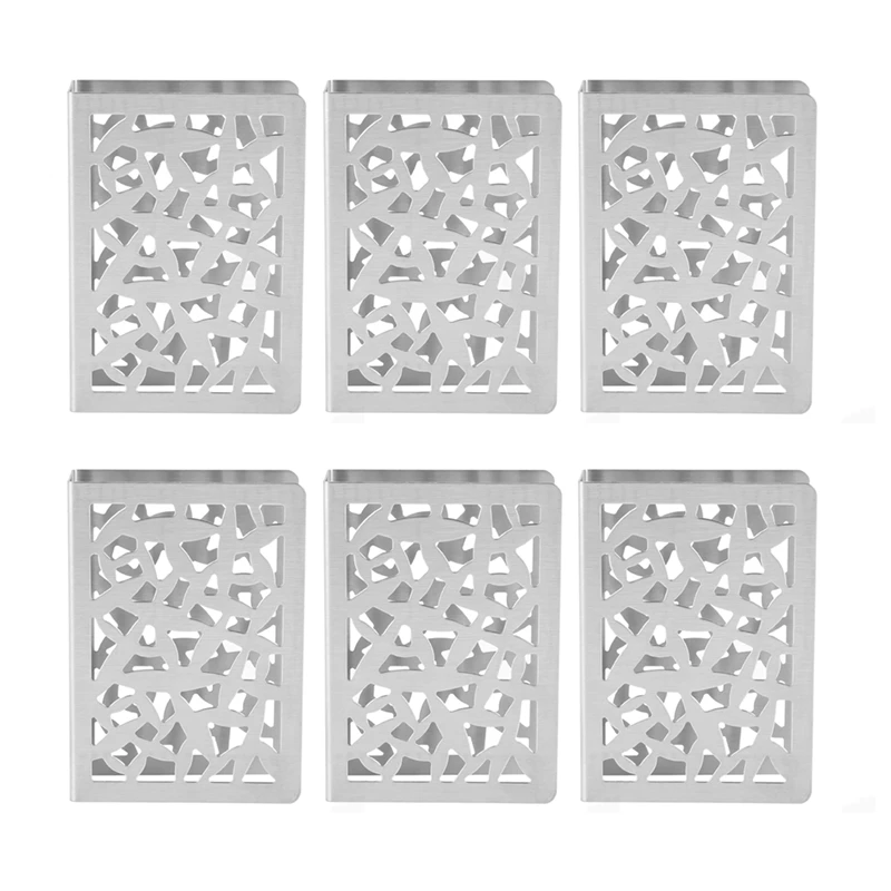 

6X Napkin Holder Stainless Steel Tabletop Napkin Holder Paper Towel Rack Metal Upright Napkin Holder