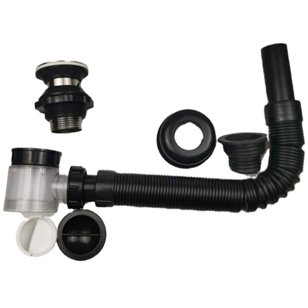 

Bathroom Overflow Bendable Stainless Steel Home Use Simple Operation Bottle Trap Adjustable For Waste Water Sink Drain Kit Pipe