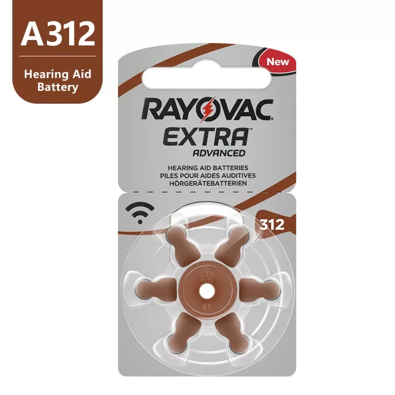 

60 PCS Rayovac Extra Zinc Air Hearing Aid Batteries A312 312A ZA312 312 PR41 Hearing Aid Battery A312 For Hearing Aid