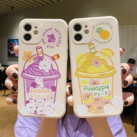 for iphone 13 12 11 pro max mini xr xs x cute bunny girl phone case for 6 6s 7 8 plus se little bear silicone iphone case