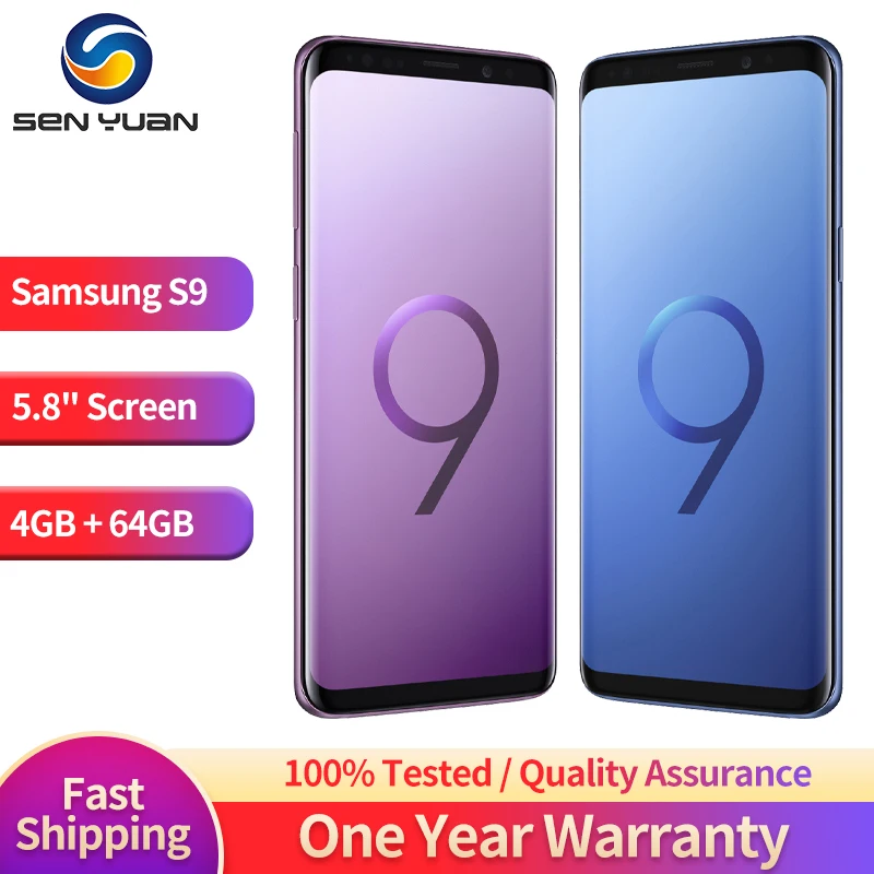 

Original Samsung Galaxy S9 G960F G960U1 4G LTE Mobile Phone 5.8" 4GB RAM 64GB ROM Octa Core NFC 12MP Snapdragon 845 CellPhone