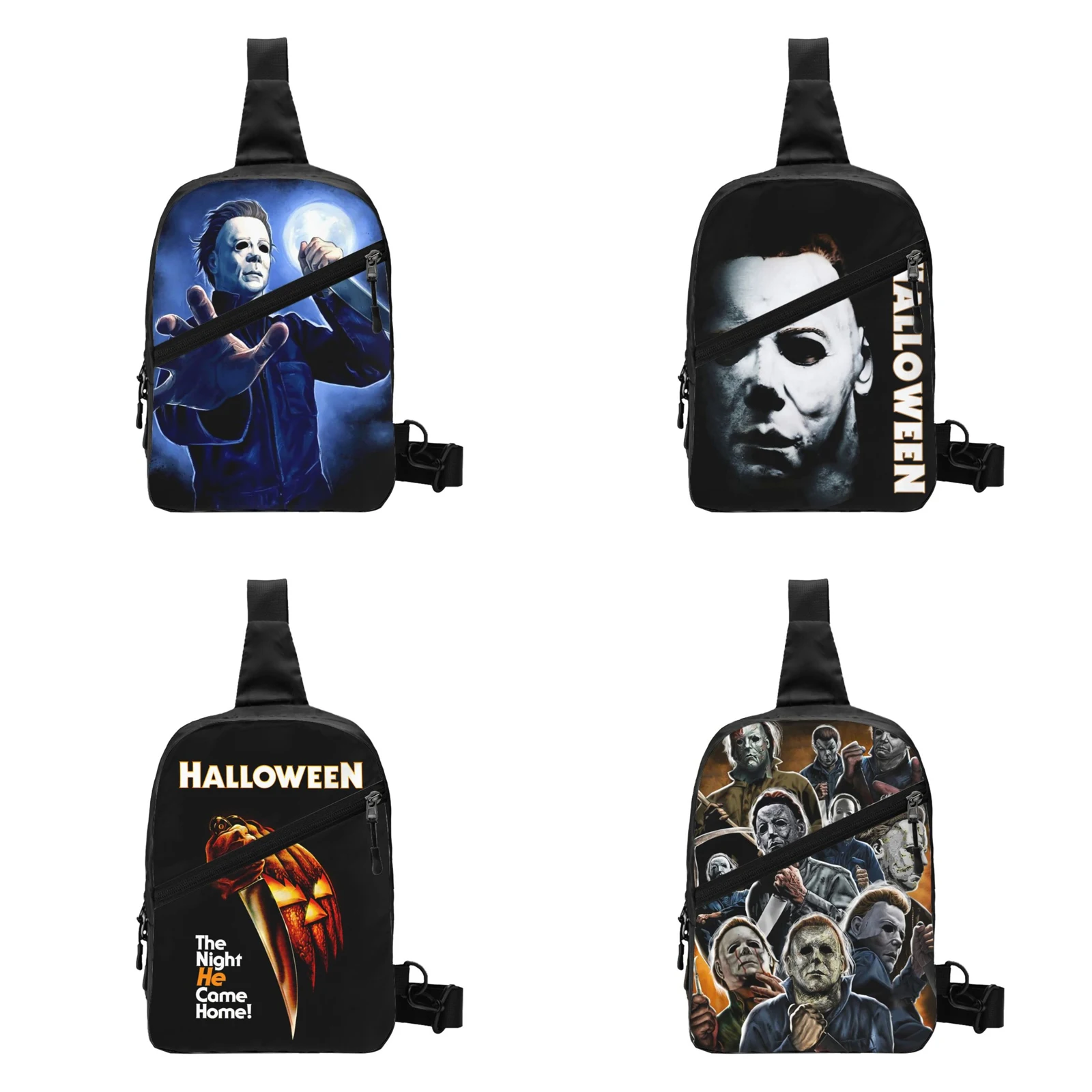 

Horror Movie Halloween Michael Myers Crossbody Sling Backpack Chest Bag Daypack Shoulder Bag for Travel Gym Sport Hiking