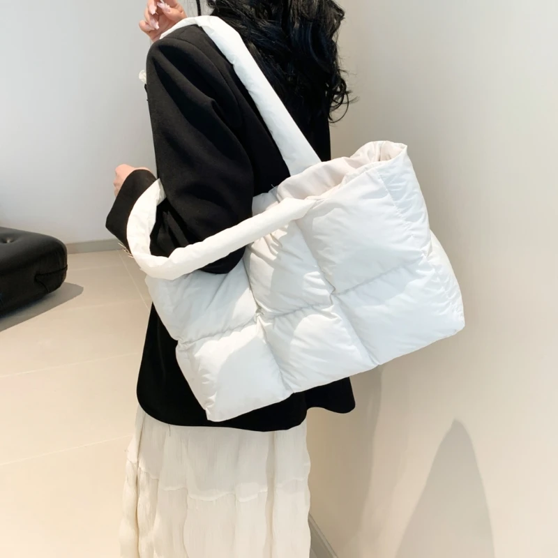 Модная стеганая сумка подмышками большая через плечо для женского зимнего