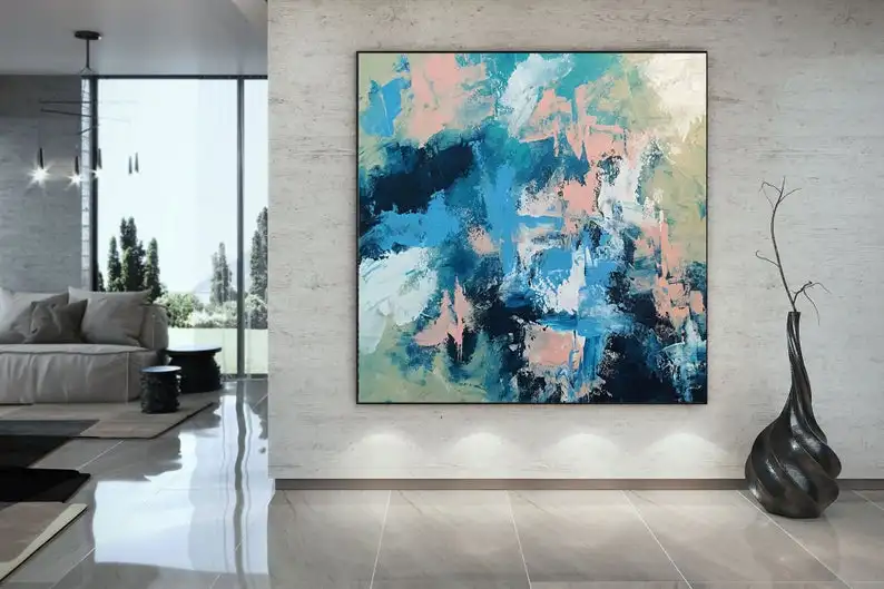 

Большая Картина на холсте, оригинальная Картина на холсте, красочная картина, абстрактная живопись, огромное художественное полотно, акрил...