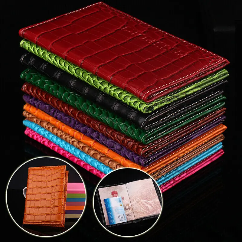 

Passport Cover Crocodile Pattern PU Leather Packet Case ID Credit Cards Passport Holder Wallet Purse Bags Travel Accessories
