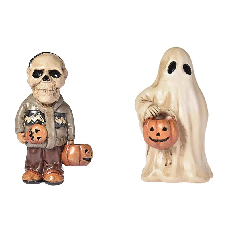 

Statues Sculptures Resin Halloween Scary Ghost Pumpkin Statue Home Decor Decorative Craft Resin Ornament Garden Decor