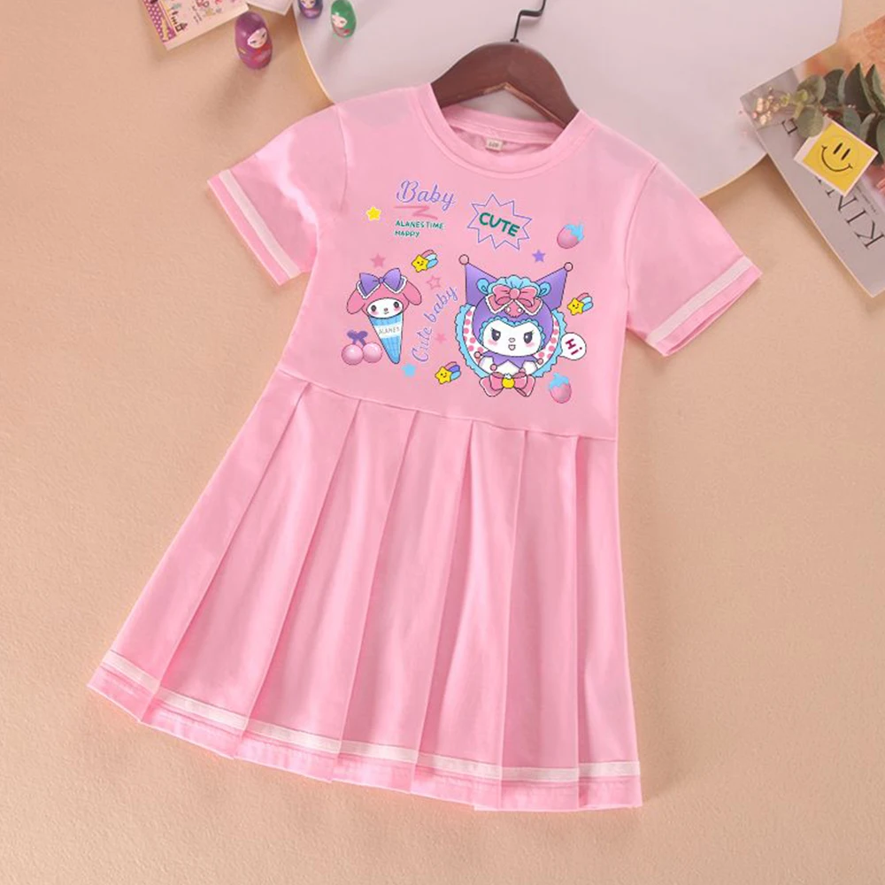 

Платья для девочек Sanrio с аниме Kuromi My Melody, летняя одежда, Пляжное Повседневное платье принцессы с мультяшным рисунком, детская одежда, подарок
