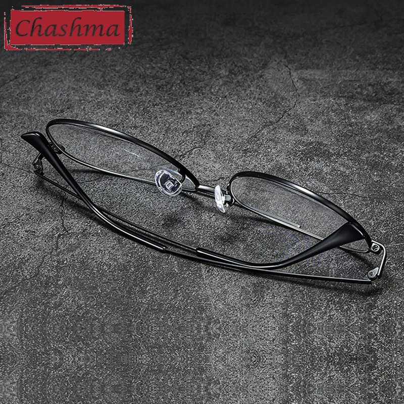 Classic Eyeglasses Prescription Glasses Anti Blue Ray Fashion Big Circle Frame Myopia Minus Dark Lens Titanium Men