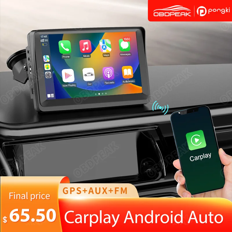 

Универсальный 7-дюймовый автомобильный радиоприемник, мультимедийный видеоплеер, беспроводной видеорегистратор Carplay и беспроводной Android, автомобильный GPS-навигатор, Wi-Fi